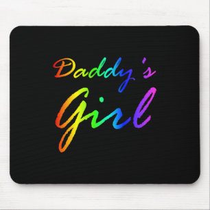 Rainbow Colour Daddy's Girl Mouse Pad