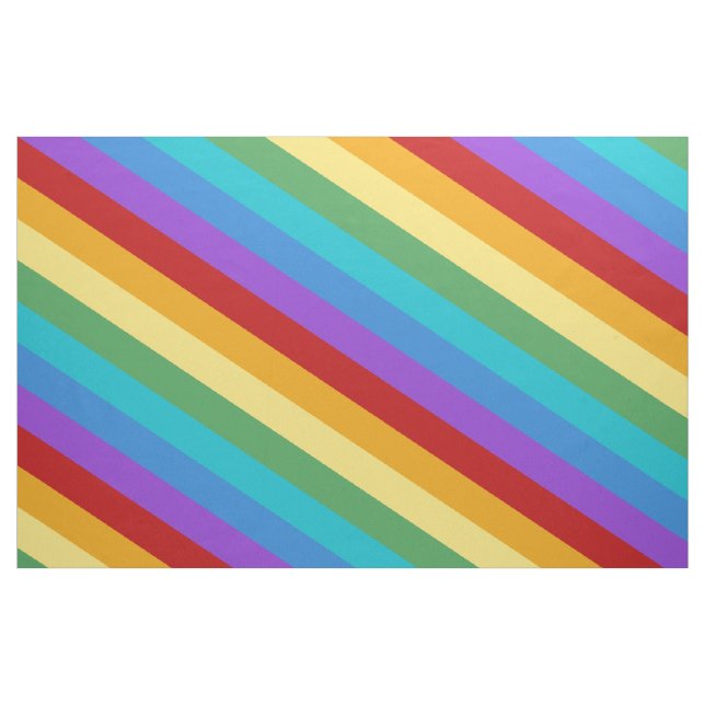 Rainbow Colour Diagonal Stripes Pattern Fabric (Fat Quarter)