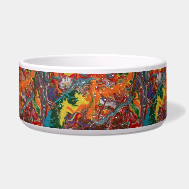 Rainbow Colour Flow Paint Art (Front)