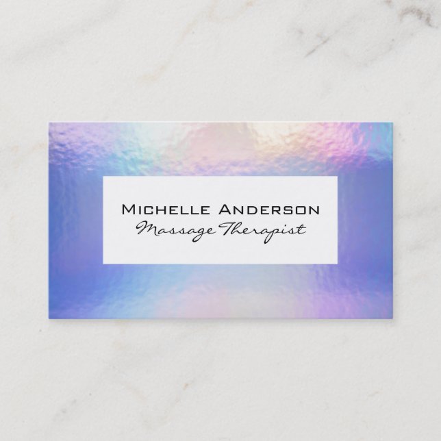 Rainbow Colour Foil | White Frame Business Card (Front)