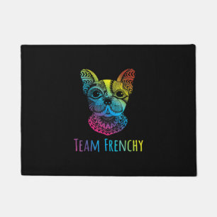 rainbow colour french bulldog gift doormat