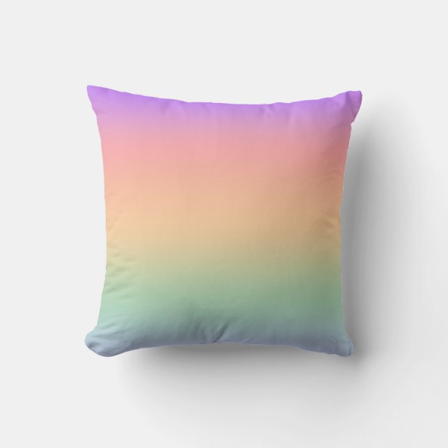 Rainbow colour gradient background cushion (Front)