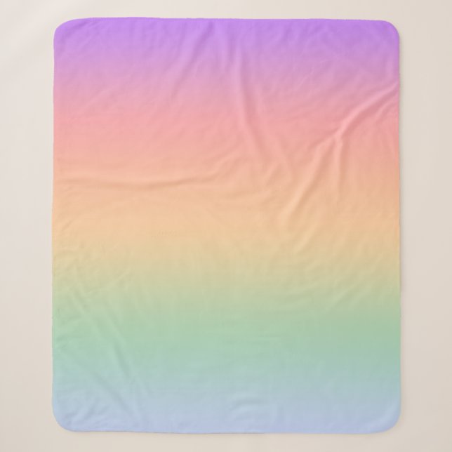 Rainbow colour gradient background sherpa blanket (Front)