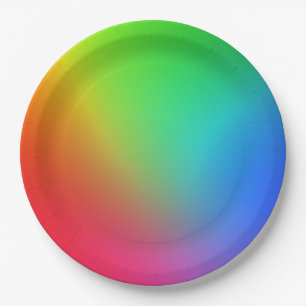 Rainbow Colour Gradient Paper Plate