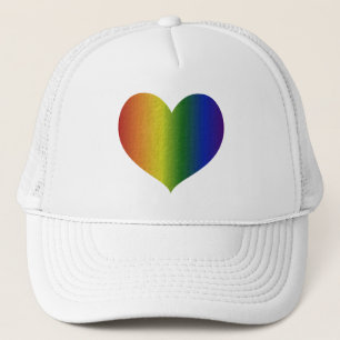 Rainbow Colour Heart Trucker Hat