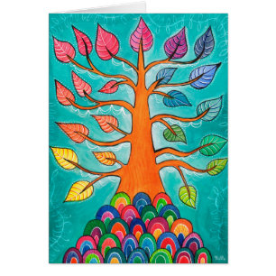 Rainbow Colour Hue Tree Greeting Card