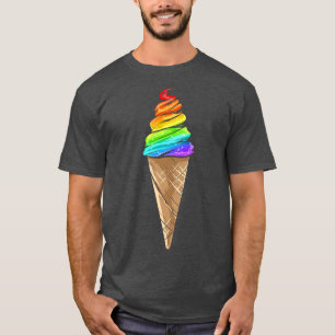 Rainbow Colour Ice Cream Cone Gay Pride Month LGBT T-Shirt