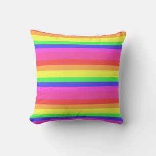 Rainbow Colour Spectrum Stripes Design Cushion