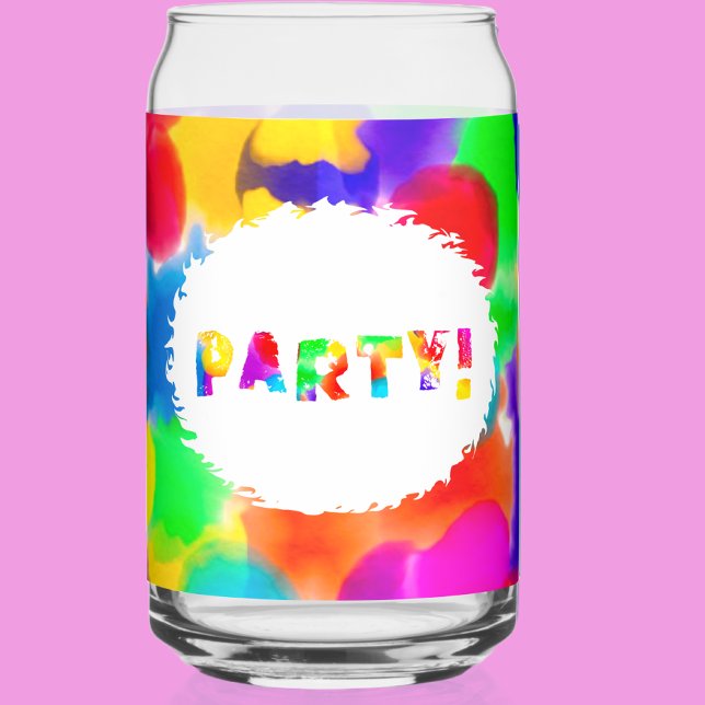  Rainbow Colour Splash Party Can Glass (Creator Uploaded)