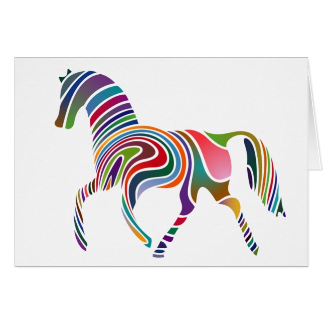 Rainbow Colour-Striped Horse (Front Horizontal)