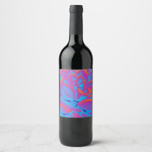 Rainbow colour Succulent plant Wine Label