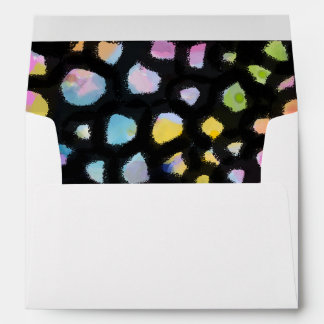 Rainbow Colour Terrazzo Style Black Lined Custom Envelope