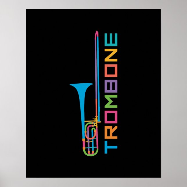 Rainbow Colour Trombone Poster (Front)