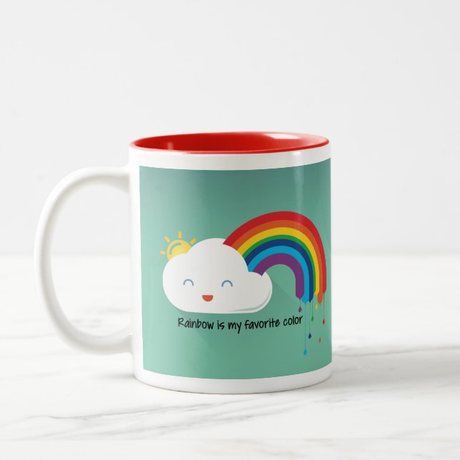 Rainbow Colour Two-Tone Coffee Mug (Left)