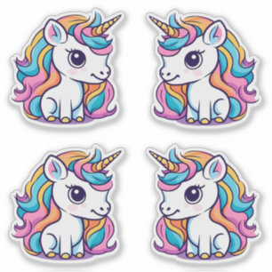 Rainbow Colour Unicorn Custom-Cut Vinyl Sticker
