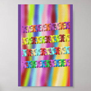 rainbow coloured all over candy sweet bright poster
