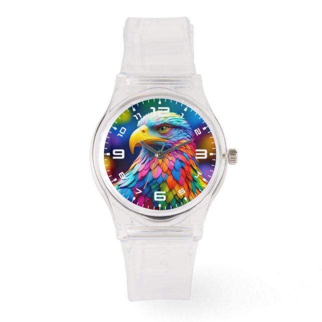 Rainbow Coloured Bald Eagle-654568 Watch (Front)
