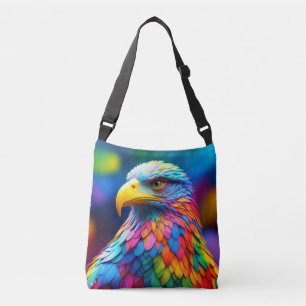 Rainbow Coloured Bald Eagle-65456 Crossbody Bag
