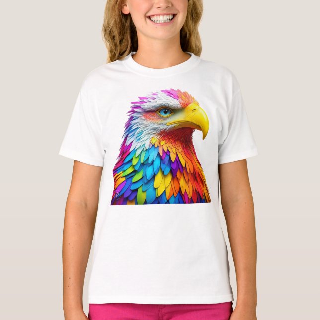 Rainbow Coloured Bald Eagle-65456 T-Shirt (Front)