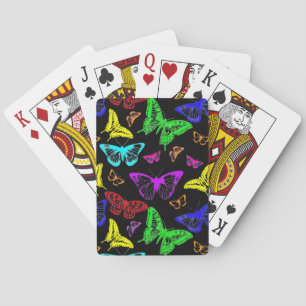 Rainbow Coloured Butterflies Flying Playing Cards