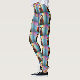 Rainbow Coloured Capybara Unicorn,  Leggings