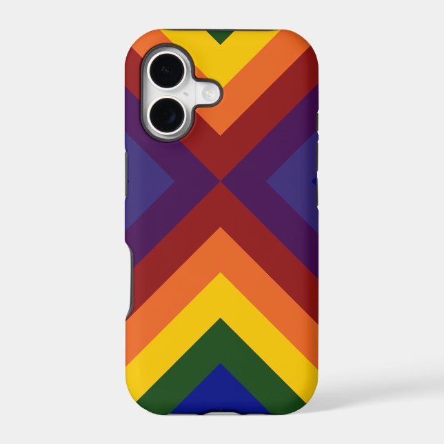 Rainbow Coloured Chevrons iPhone 8 Plus/7 Plus Cas (Back)