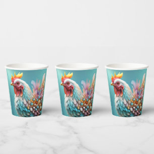 Rainbow Coloured Chicken, Paper Cups