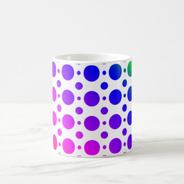 Rainbow Coloured Circles Pattern Coffee Mug (Center)
