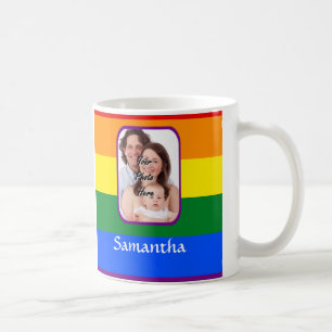 Rainbow coloured coffee mug