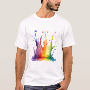 Rainbow coloured Concept Artistic Design T-Shirt