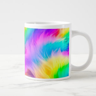 Rainbow Coloured Fur Design-75293 Large Coffee Mug