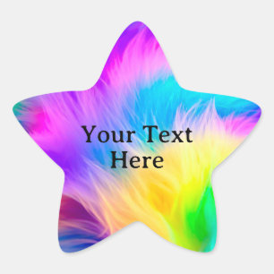 Rainbow Coloured Fur Design-75293 Star Sticker