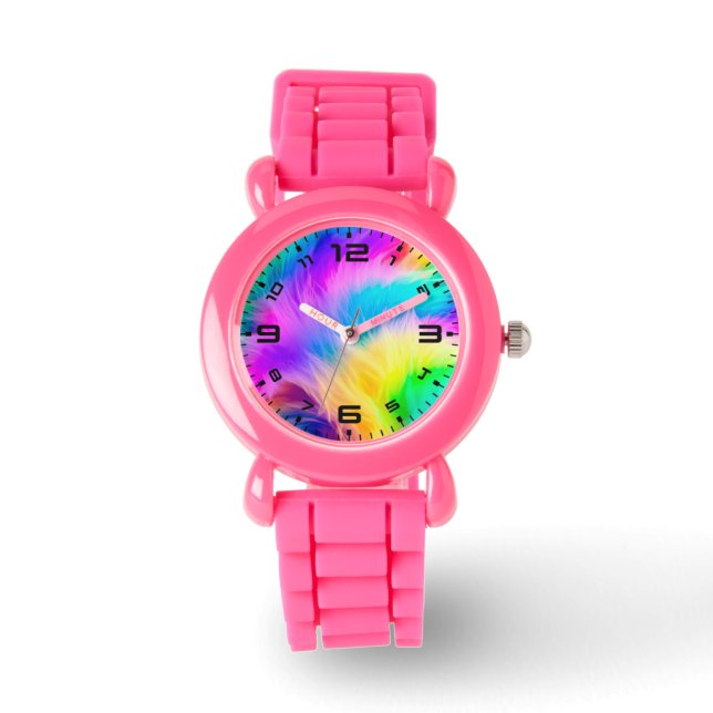 Rainbow Coloured Fur Design-75293 Watch (Front)
