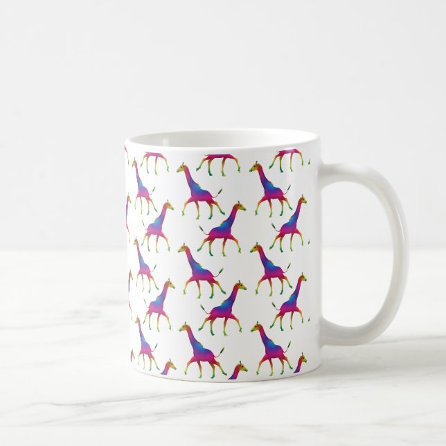 Rainbow Coloured Giraffe Coffee Mug (Right)