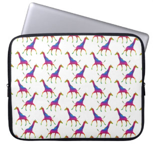 Rainbow Coloured Giraffe Laptop Sleeve