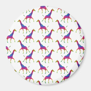 Rainbow Coloured Giraffe Magnet