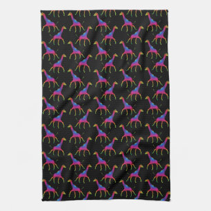 Rainbow Coloured Giraffe Tea Towel