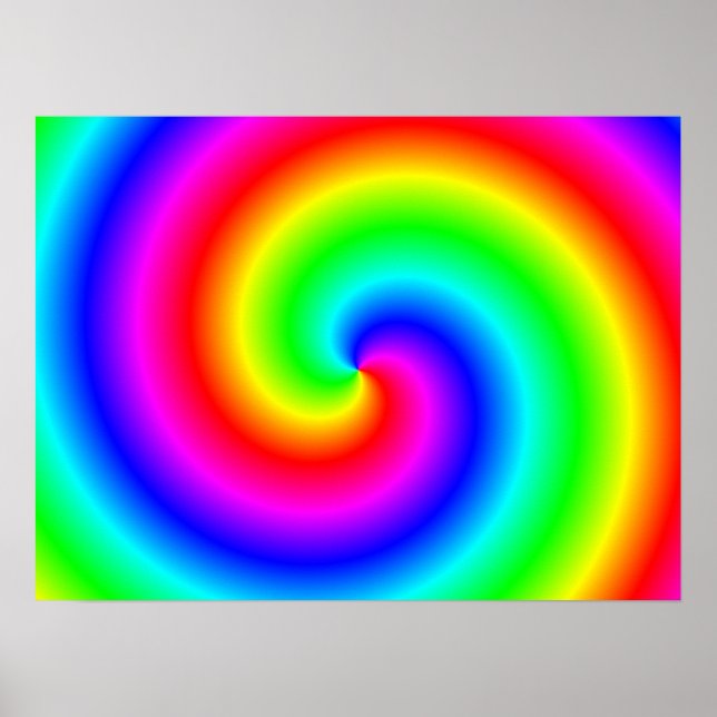 Rainbow-coloured gradient spiral poster (Front)