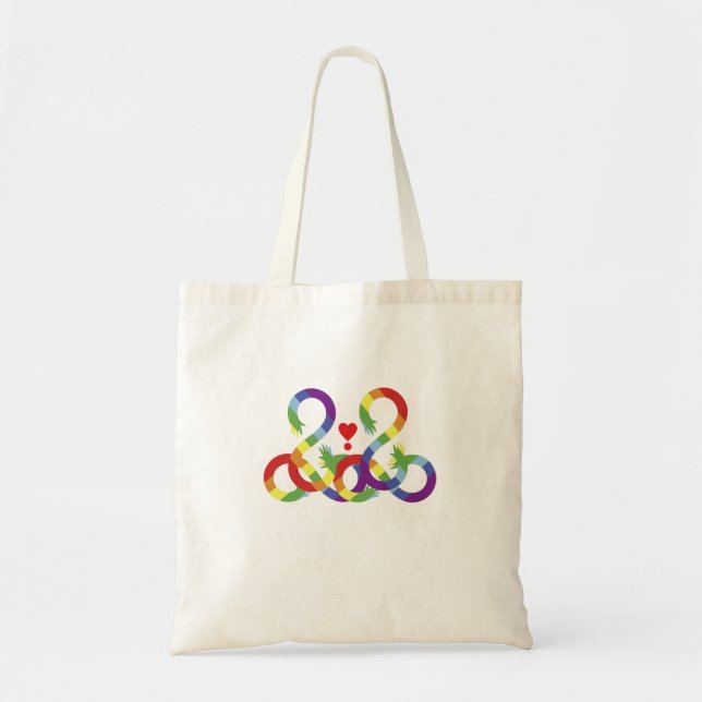 Rainbow, coloured hands. Tote Bag (Front)
