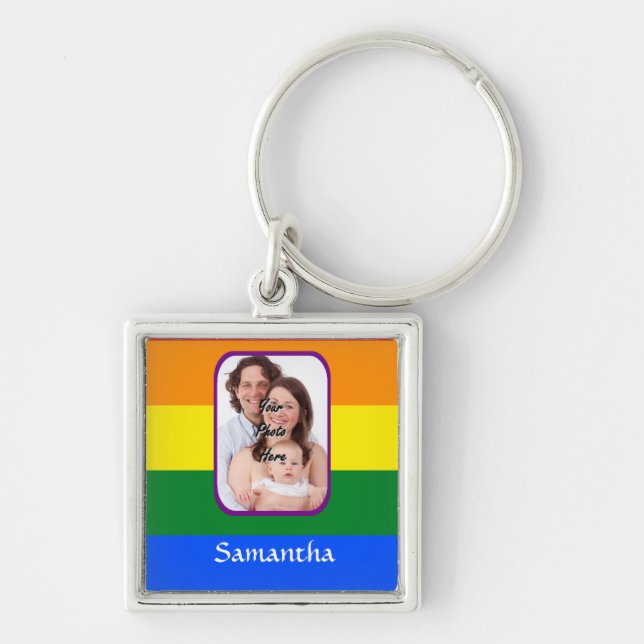 Rainbow coloured key ring (Front)