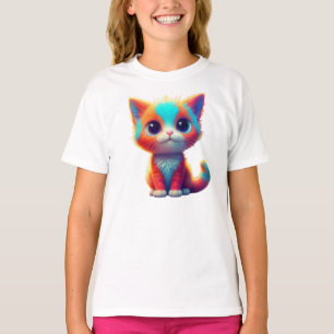 Rainbow Coloured Kitten Cartoon-85748 T-Shirt