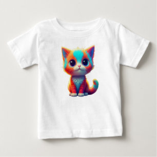 Rainbow Coloured Kitten Cartoon T-Shirt