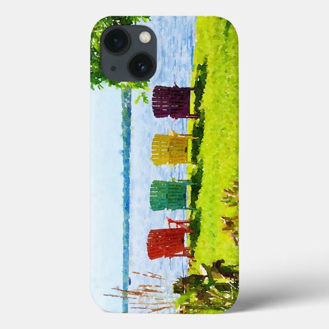 Rainbow Coloured Lakeside Adirondack Chairs Case-Mate iPhone Case (Back)