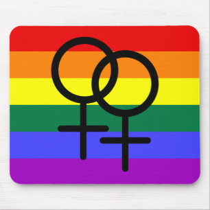 Rainbow Coloured Lesbian Pride Flag Mouse Pad