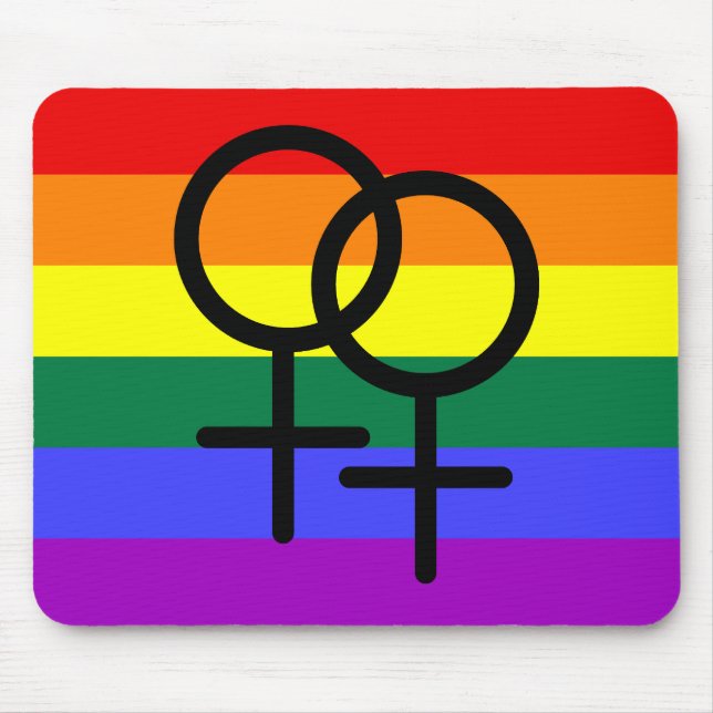 Rainbow Coloured Lesbian Pride Flag Mouse Pad (Front)