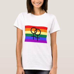 Rainbow Coloured Lesbian Pride Flag T-Shirt
