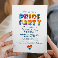 Rainbow Coloured Letters Pride Birthday Party