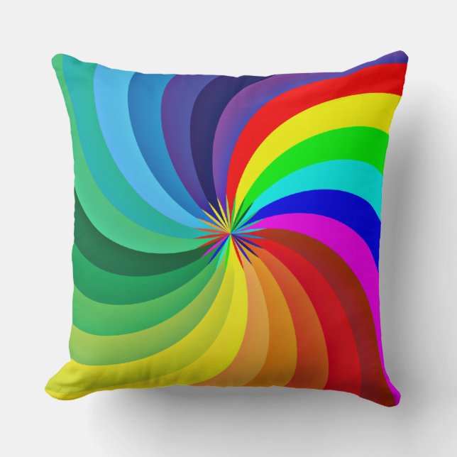Rainbow Coloured Mandala-46556 Cushion (Front)