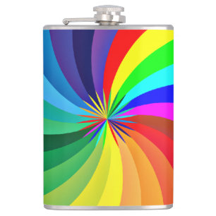 Rainbow Coloured Mandala-46556 Hip Flask