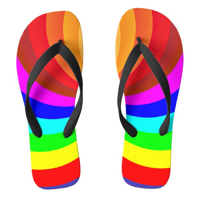 Rainbow Coloured Mandala-46556 Jandals (Footbed)